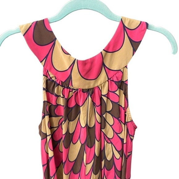 Anthro Corey lynn calter pink geometric silk dress size 6 - Picture 2 of 6